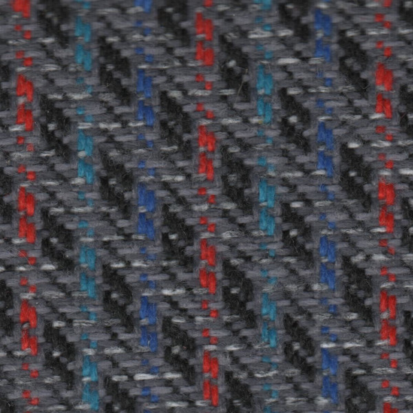 Ford Seat Cloth - Ford Fiesta - Vertical Stripe (Grey/Blue/Red)