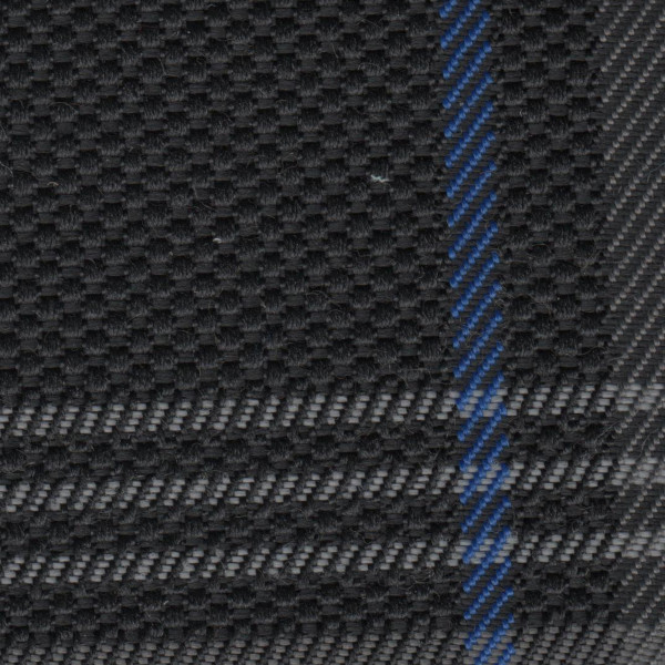 Volkswagen Seat Cloth - Volkswagen Golf 7 - Tartan (Black/Grey/Blue)