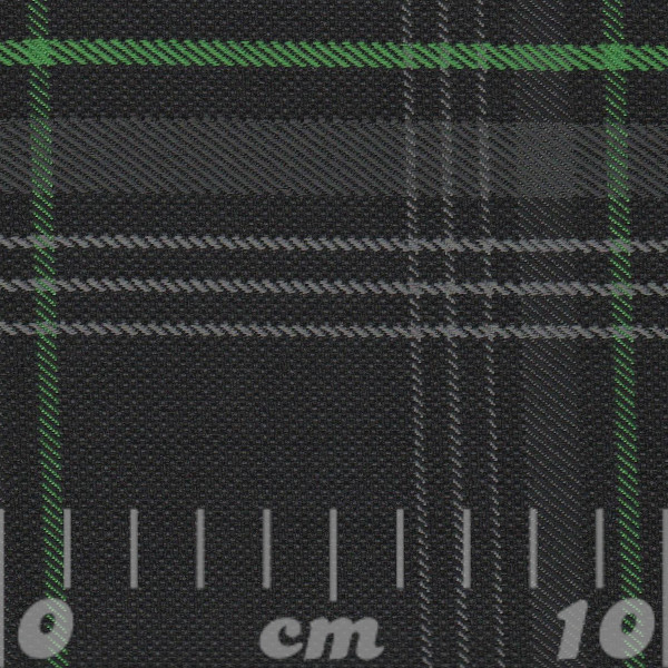 VW Tartan Seat Cloth - Black/Grey/Green