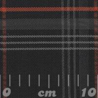 VW Tartan Seat Cloth - Black/Grey/Orange