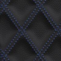 Stitch Quilted Vinyl - Double Diamond (Blue on Black)