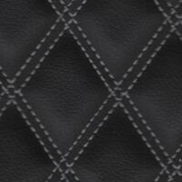 Stitch Quilted Vinyl - Double Diamond (Grey on Black)