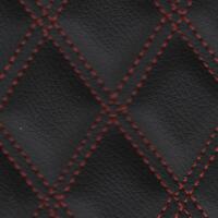 Stitch Quilted Vinyl - Double Diamond (Red on Black)