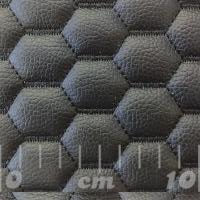 Stitch Quilted Vinyl - Hexabubble (Black on Black)