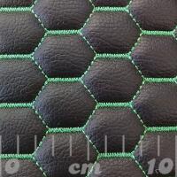 Stitch Quilted Vinyl - Hexabubble (Green on Black)