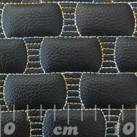 Stitch Quilted Vinyl - Racetrack (Rainbow on Black)