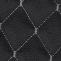 Stitch Quilted Vinyl - Single Diamond (Grey on Black)