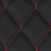 Stitch Quilted Vinyl - Single Diamond (Red on Black)